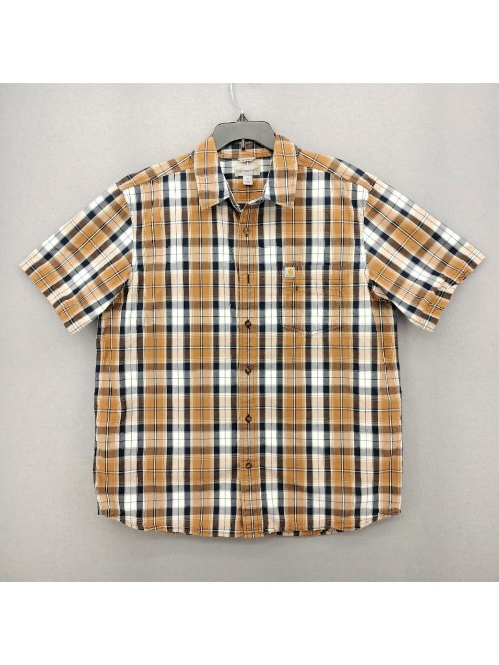 Carhartt Short Sleeve Shirt Mens XL Relaxed Fit Plaid Workwear Button Down Top